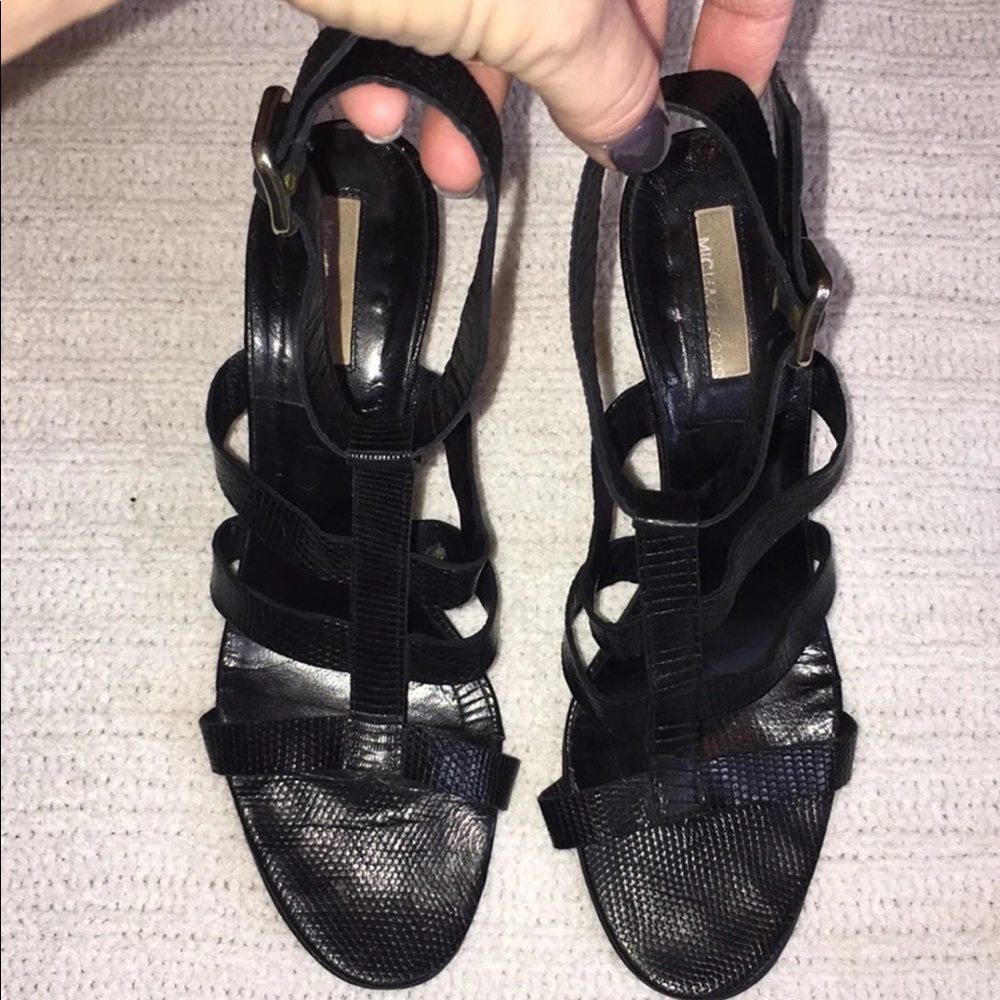 Michael Kors Black Snakeskin Sandals